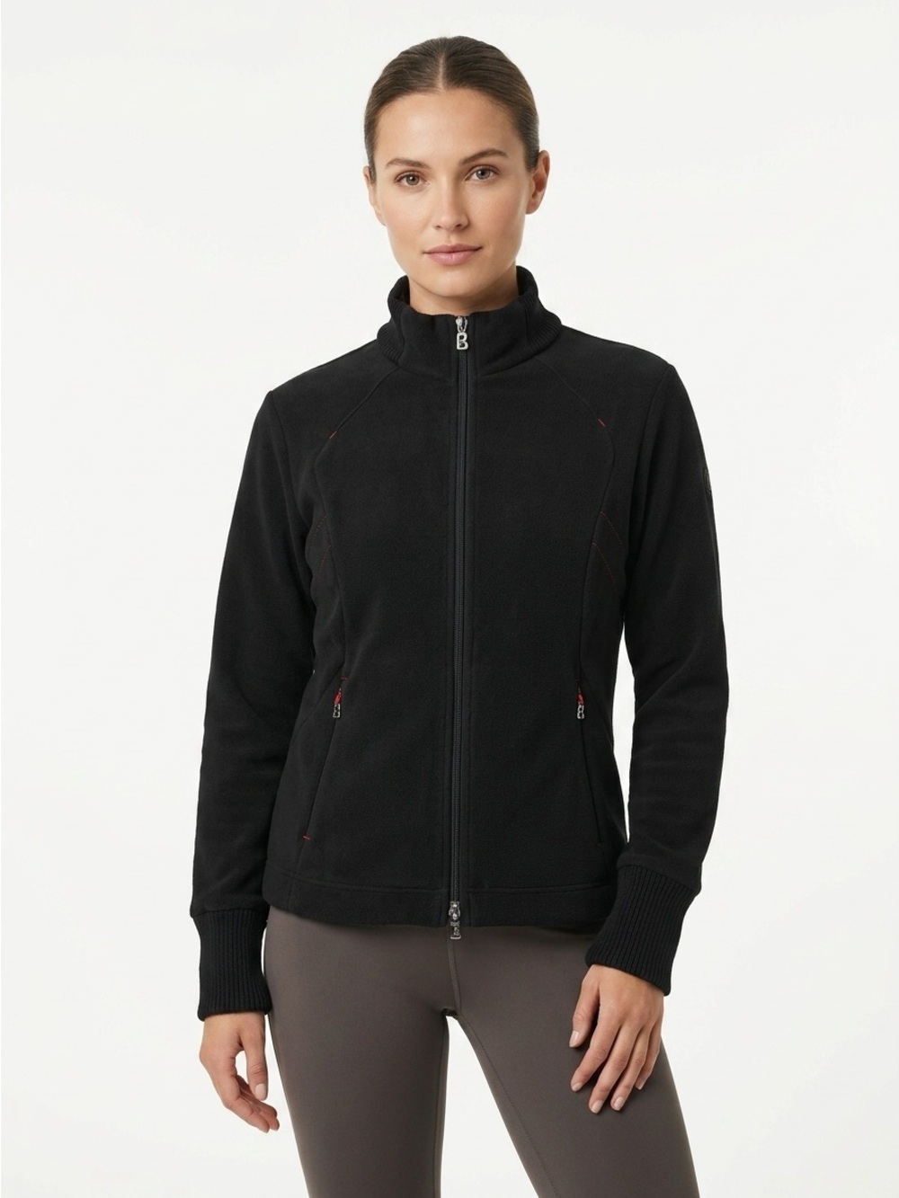 Bogner Softshell Fleece Full Zip Mid Layer Ski Jacket Black Size 8